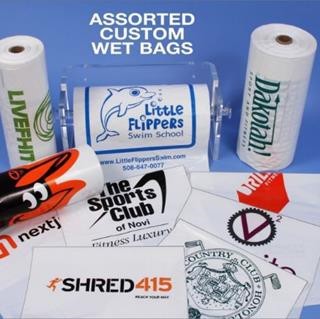assorted custom wet bags
